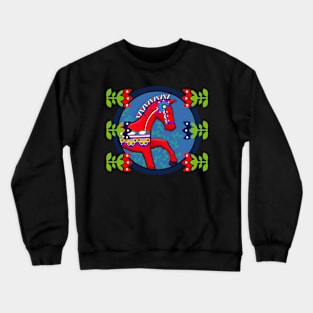 Horse Traditional Folk Pattern horse lover gift Crewneck Sweatshirt